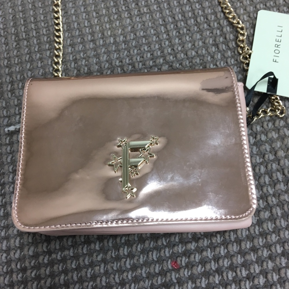 FIORELLI Rose gold  SHOULDER CROSS BODY Bag Bling glamor designer party